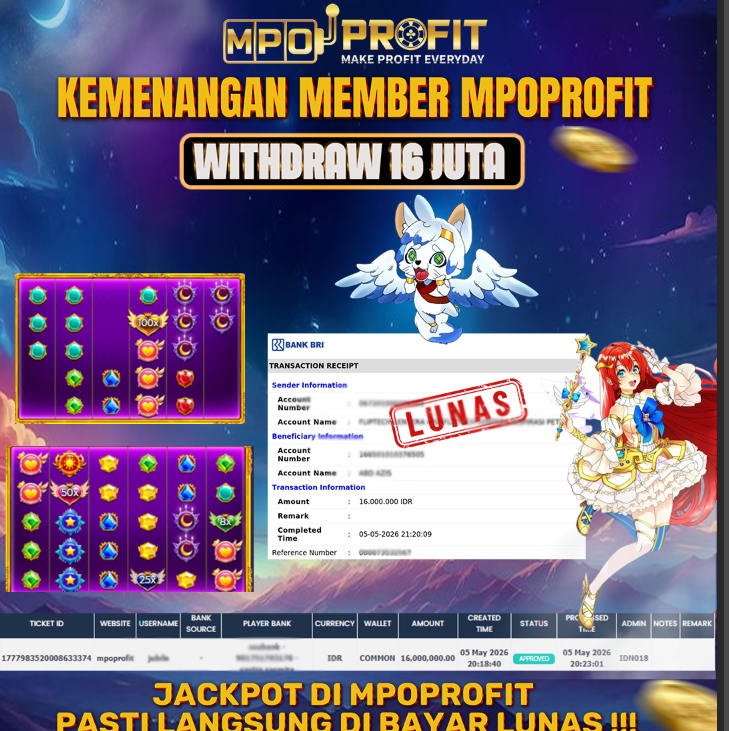 MPOPROFIT JACKPOT SLOT PRAGMATIC PLAY! KEMENANGAN MURNI DI (STARLIGHT PRINCESS 1000 TOTAL Rp 16.000.000,- LUNAS)